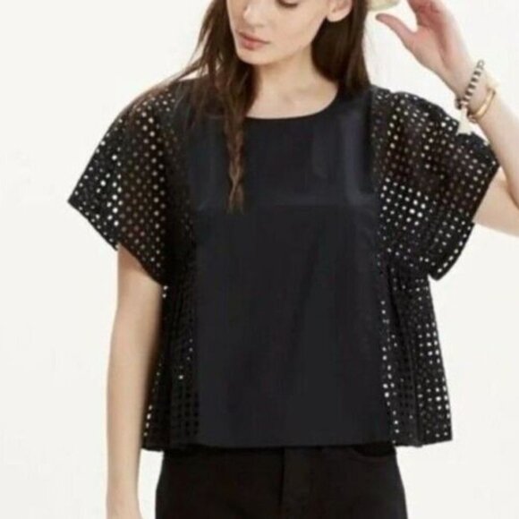 Madewell Open Weave Small Black Shirt - Picture 7 of 7